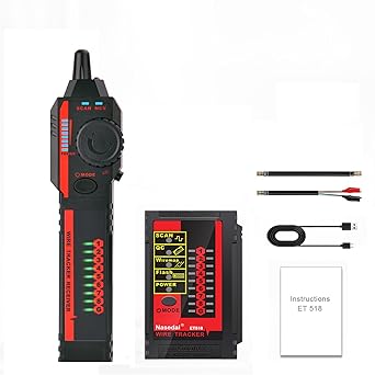 Network Cable Tester Telephone & Continuity Tester Ethernet Cable Mapper for RJ45/RJ11/RJ12/CAT5/CAT6/POE Test UTP/STP Network Test Tool (ET518)