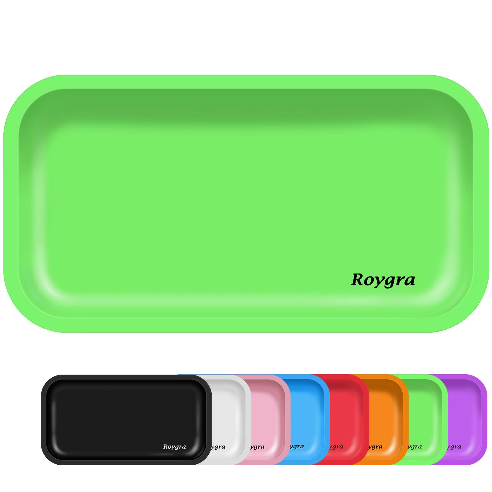 roygra Rolling Tray, Metal Decorative Display Tray, Tabletop Storage Tray
