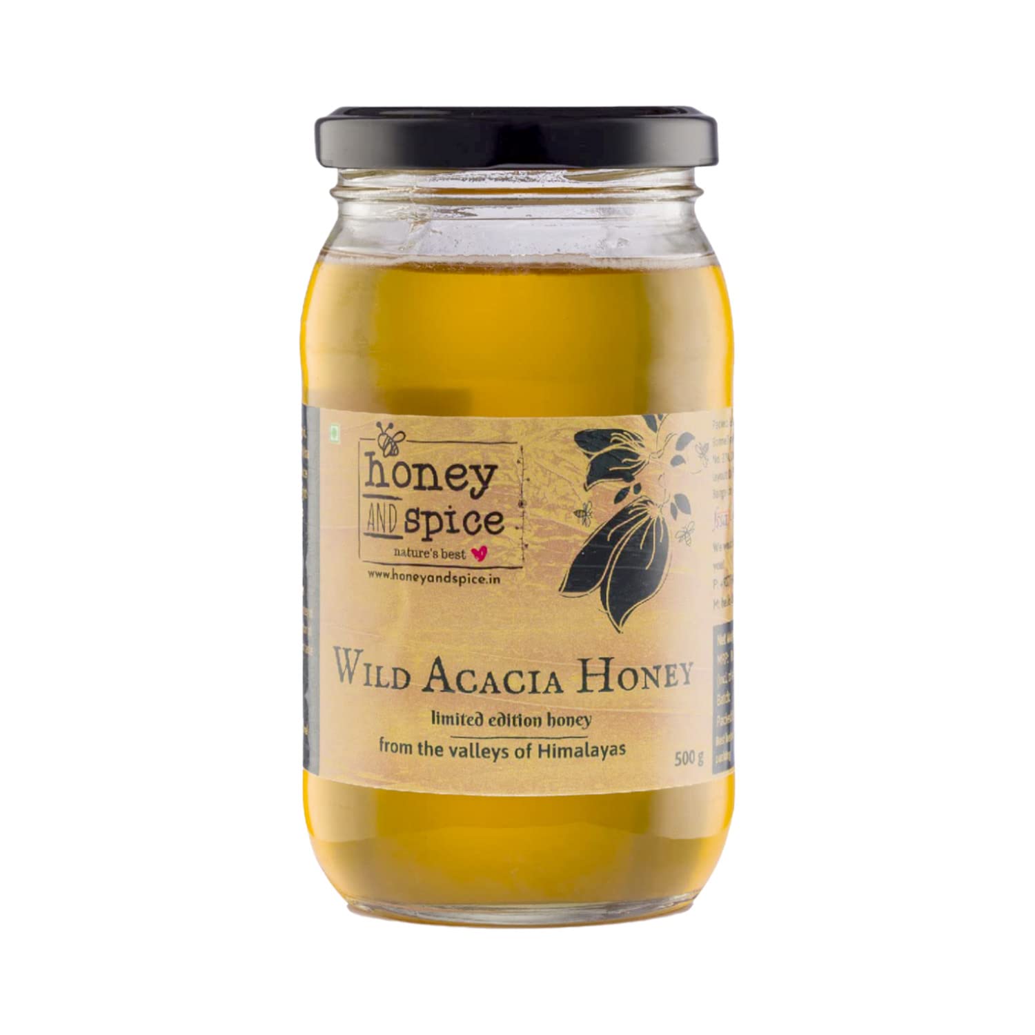Honey and Spice Wild Acacia Honey from the Valleys of Himalayas with No Added Sugar & Preservatives 500 Gm