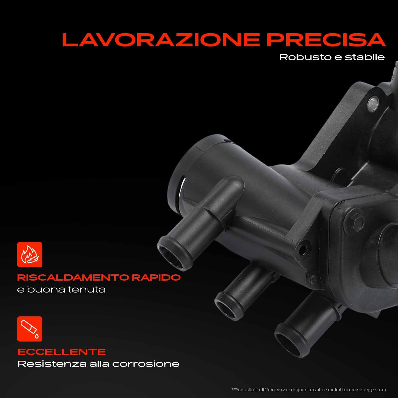 Frankberg Termostato del liquido di raffreddamento 4 Poli 87 °C | 032121111AF; Compatibile con: L.u.p.o 6E1 6X1, Polo 6N2, Ibiza II 6K1, Arosa 6H1