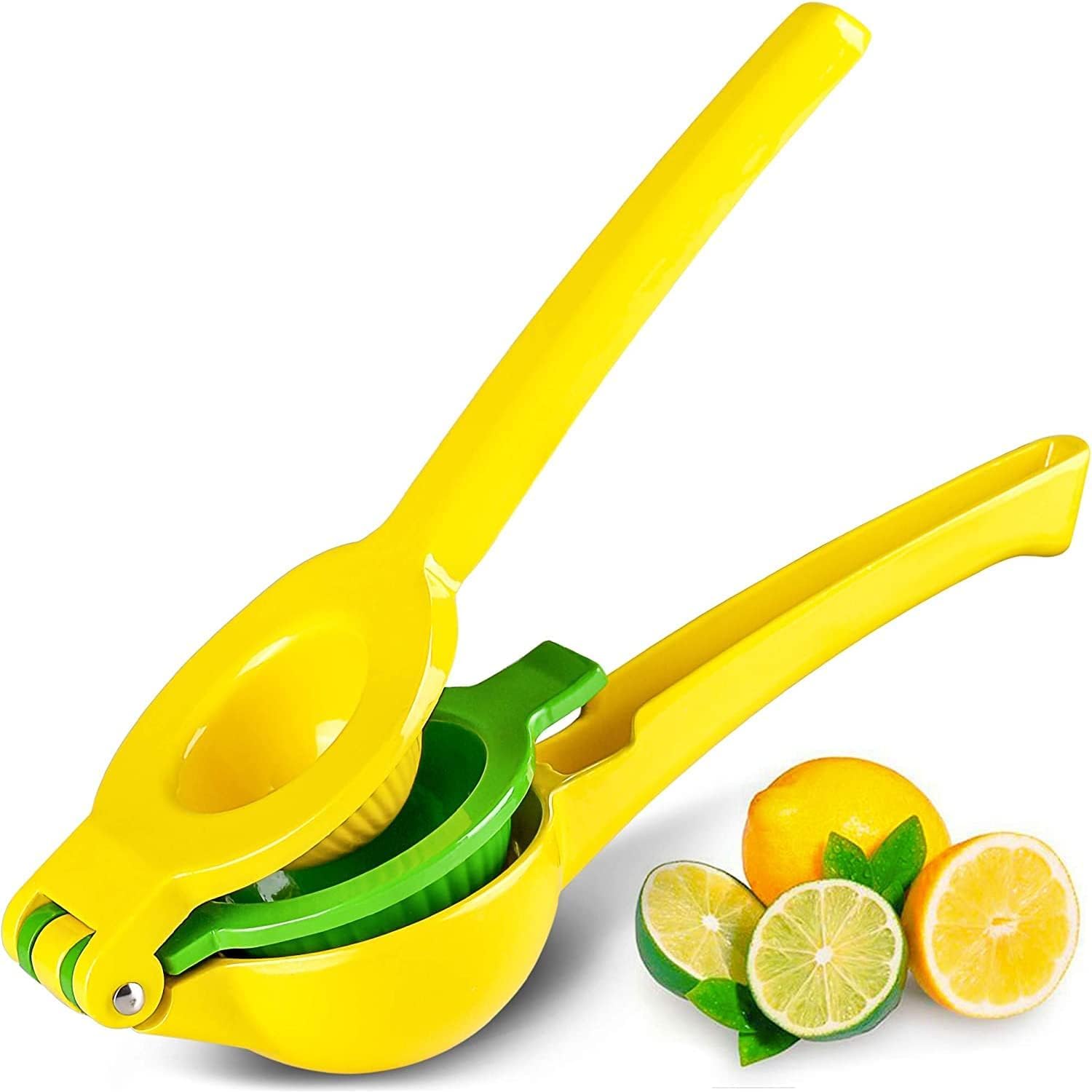 AMERTEER Lemon Lime Squeezer, 2 in1 Lemon Squeezer, Lime Juice Press, Manual Press Citrus Juicer with Non-Slip Grip Effortless Hand Juicer Perfect for Juicing Oranges, Lemons & Limes