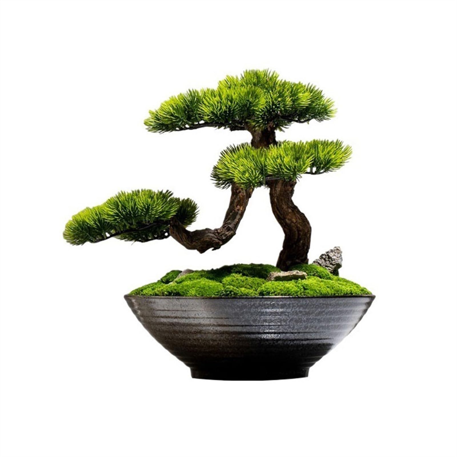 IUokLU Artificial Bonsai Tree Zen Greenery Bonsai Chinese Home Decor Living Room Entryway Floral Arrangement Simulation Tree Artificial Tree