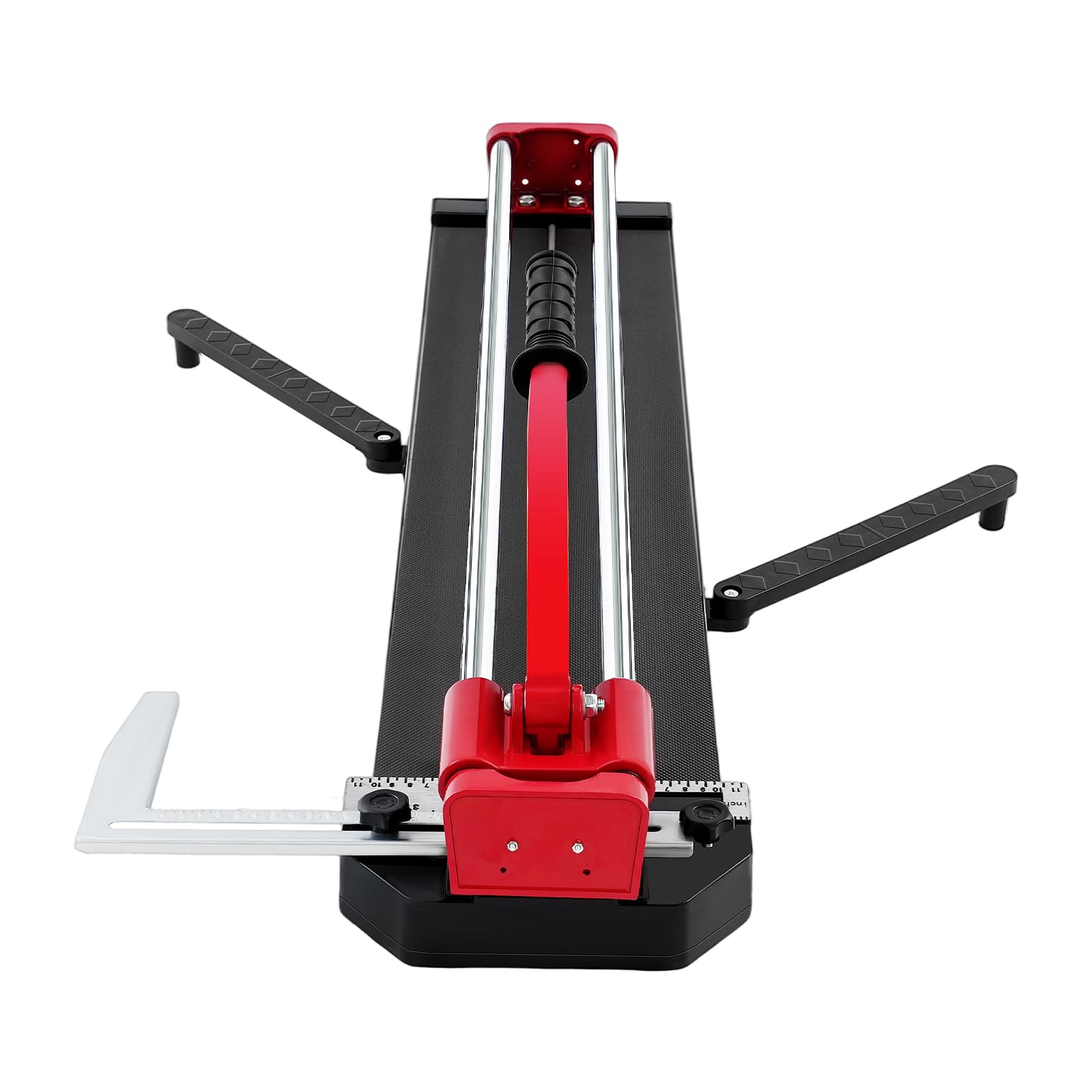 Tagliapiastrelle manuale, 800 mm, con rotella di taglio in tungsteno e posizionamento a infrarossi, per piastrelle, con guida singola e guida laser, per pareti, pavimenti, piastrelle di vetro (rosso)