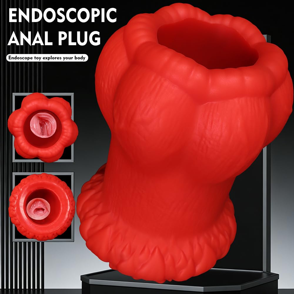 Jixaxe Extra Großer Hohl Analplug, Analtunnel Vagina Anal Spekulum Dicker Buttplug Vagina Dilatator Prostata Massage Einlauf Masturbation Anal Plug BDSM Sexspielzeug für Männer Frauen Paare (M)