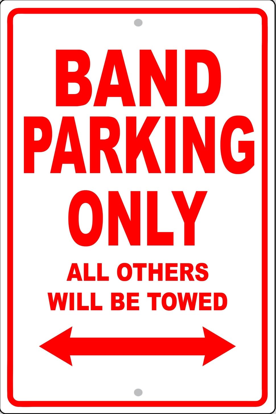 Band Parking Only Gift Decor Novelty Garage Metal Sign