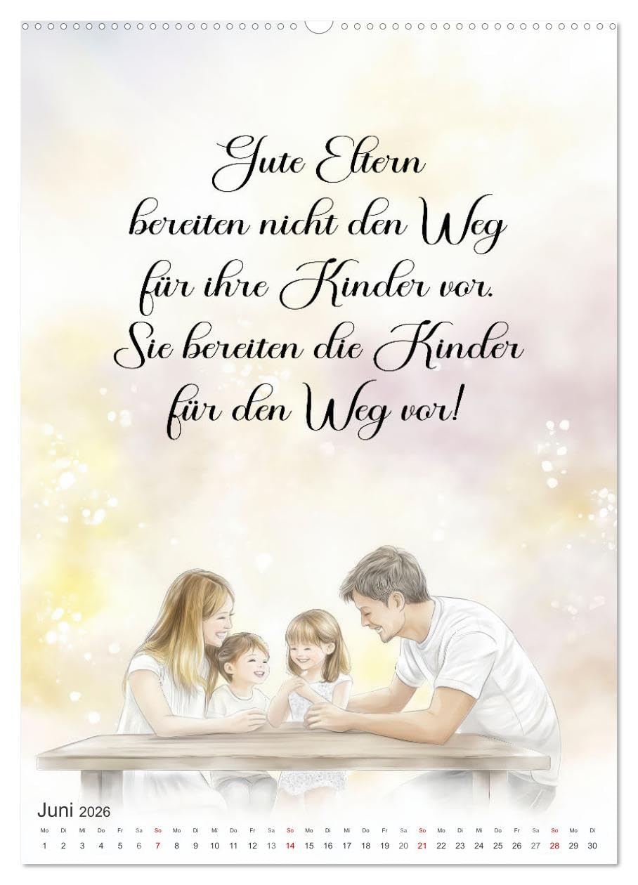 Elternsprüche (Wandkalender 2026 DIN A2 hoch), CALVENDO Monatskalender: Humor rund um Eltern, Kinder und Familie (CALVENDO Spass)