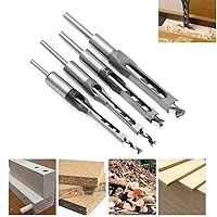 Vista 4 de Brocas de taladro cuadrado para carpintería de 1/4, 5/16, 3/8, 1/2, juego de cinceles de mortaje de madera, 4 piezas para accesorios de prensa