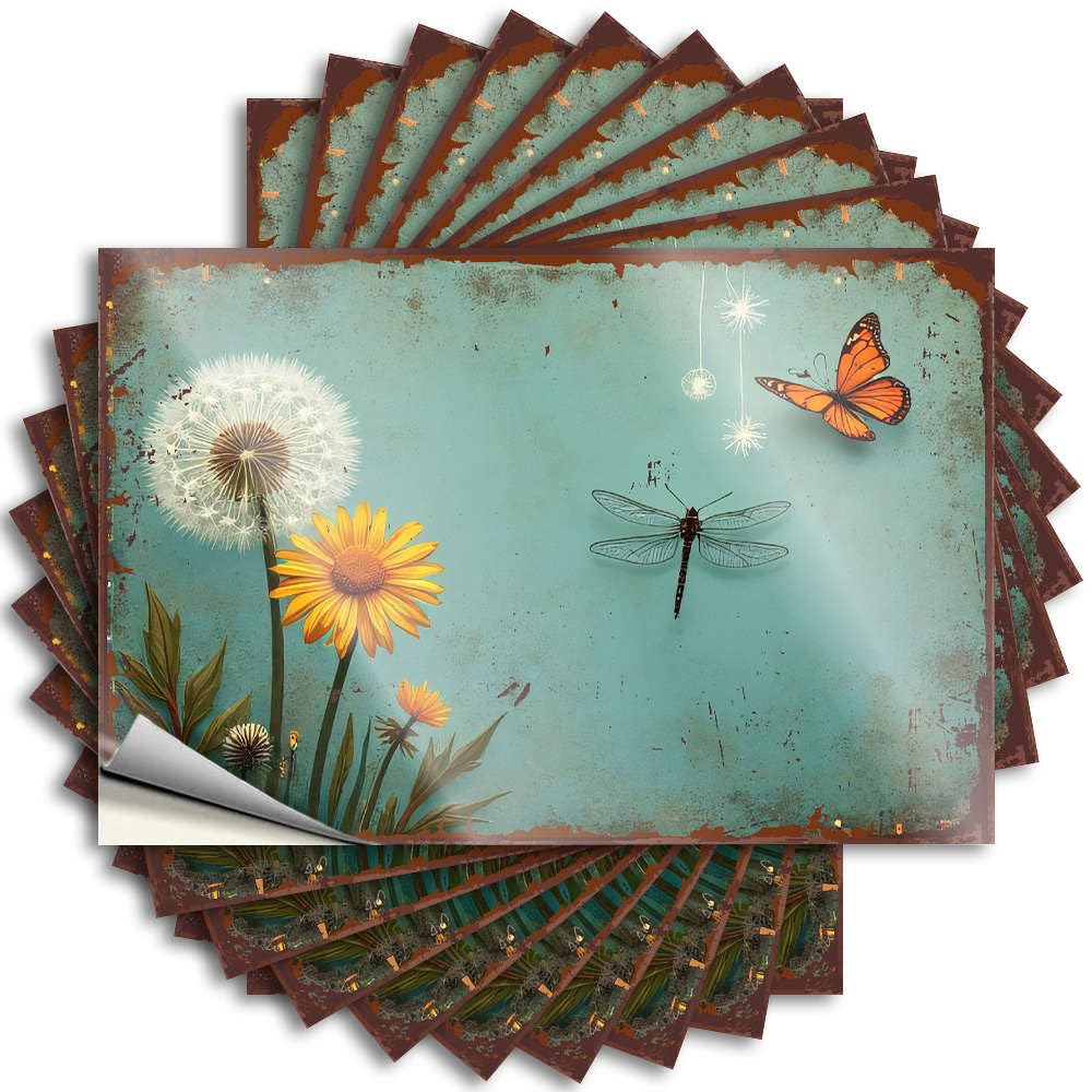 Fzfn Men's Colour Saying Room Decor For Mom Mini Helmet Dandelions, Flowers, Butterfly, Dragonfly, And Stars. - Scratch Resistant Stickers(6X9cm)