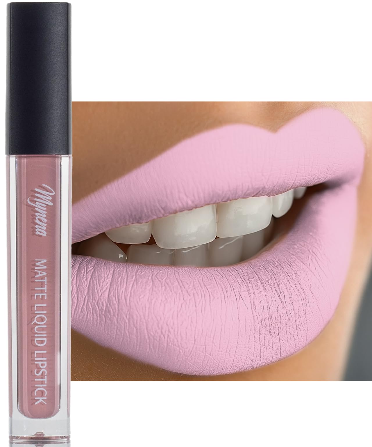 Mynena Light Cool Pink Matte Liquid Lipstick | Long-Lasting Comfort | Smudge-Proof Transfer-Resistant | Full Coverage Non-Drying | Vegan &