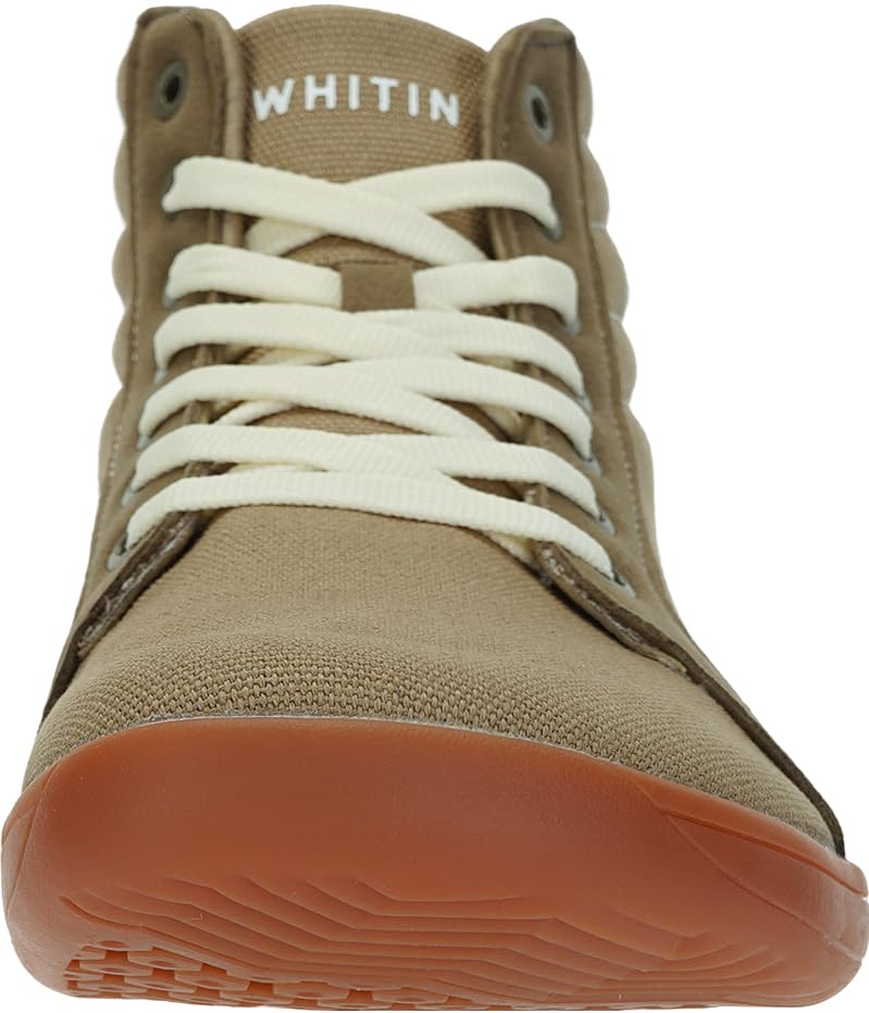 Image of WHITIN Men's Wide Hi-top Minimalist Barefoot Sneakers | Zero Drop Sole | Cushioned Ankle Support