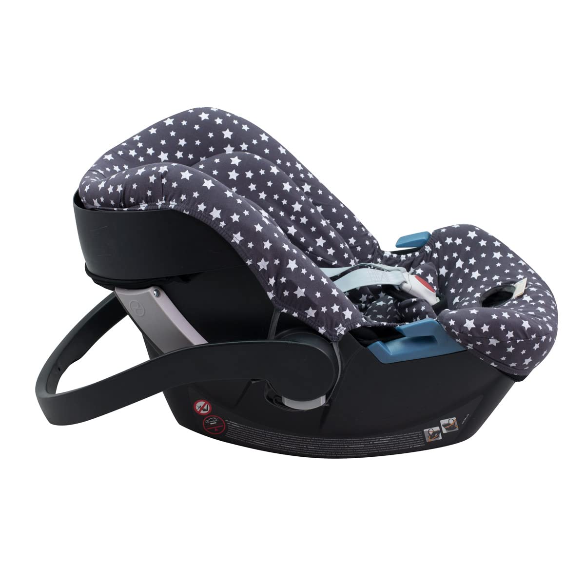 JYOKO Kids Funda de Algodón para Silla de Coche Compatible con Cybex Aton Cloud- Q-M-2-4-5 (ATON 4, Winter Sky)