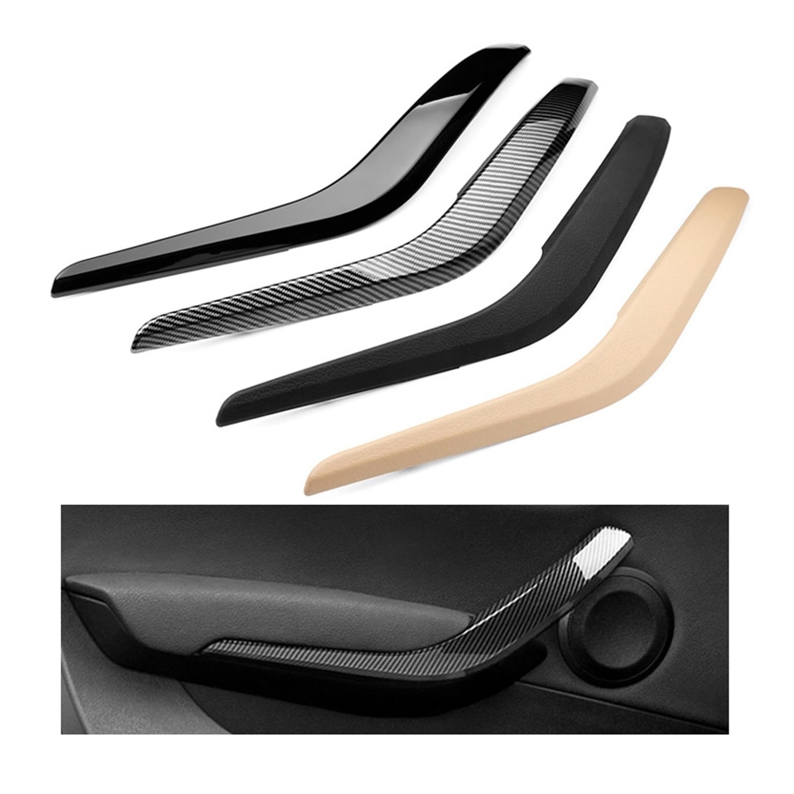 Maniglia Porta Per BMW X1 E84 2010-2016 2012 Auto Sinistra Destra Porta Interna Bracciolo Maniglia Esterna Copertura Trim Maniglia Portiera (Colore : Argento 2 pz