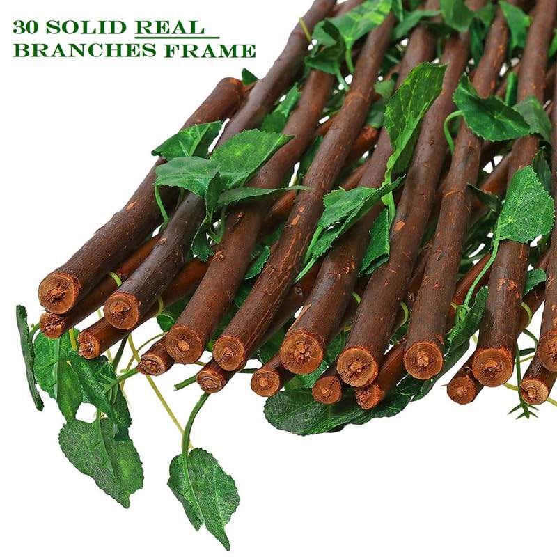 Image of Artificial Grass Trellis with Ivy Leaves (2 Pieces) I Expandable Garden Grass Fence I UV Protected I Outdoor Indoor (Green, 1 Piece is 4 Feet x 1 Feet, expands to 9 FEET x 1.6 Feet)