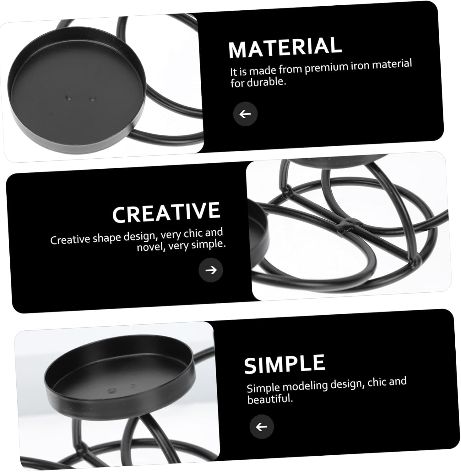 1Pc Creative Iron Candlestick Decorative Stand for Home Decor European Style Candle Holder for Weddings Parties and Festive Events Iron Material Unique Design