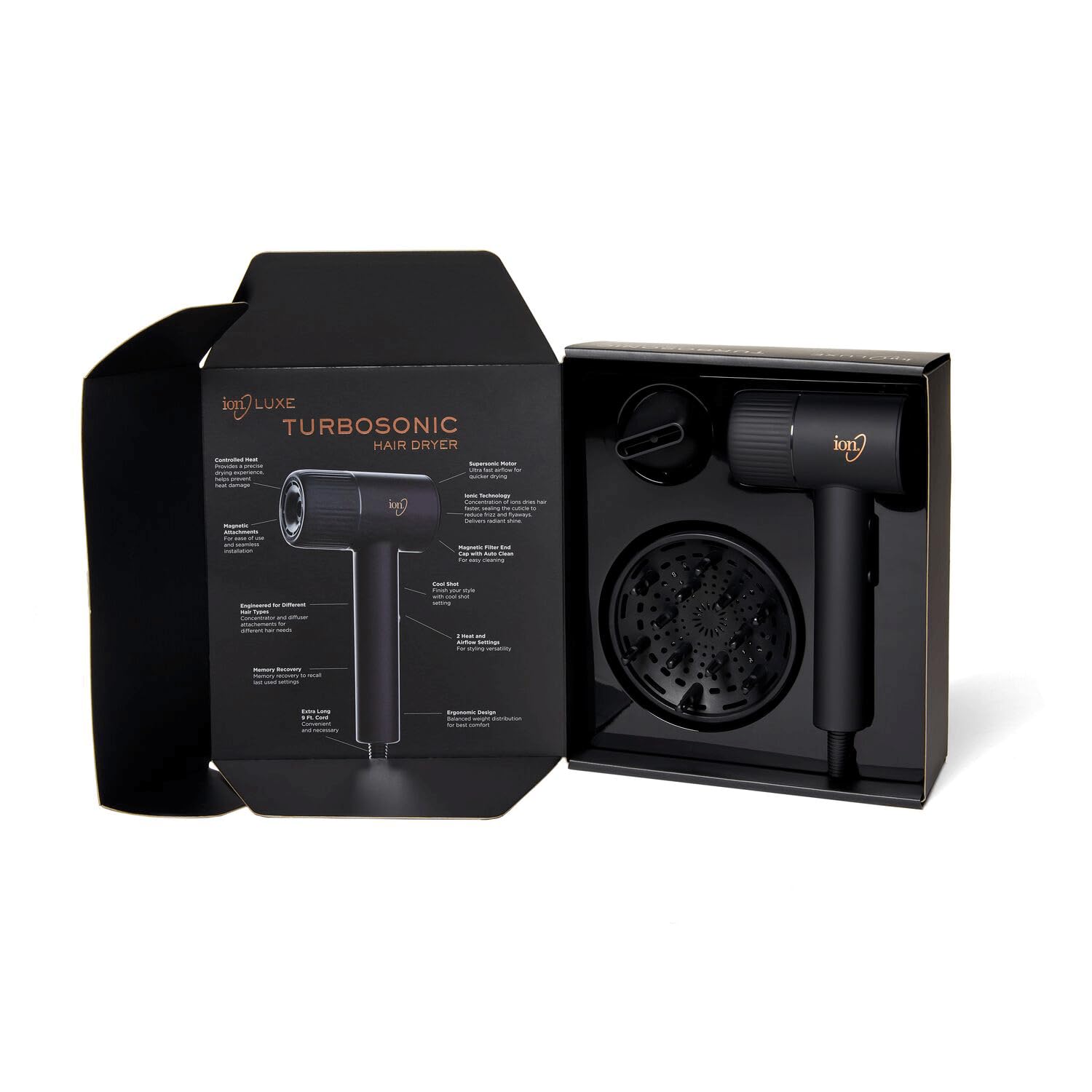 Amazon.com : ion Luxe Turbosonic Hair Dryer, 2 Heat & Speed