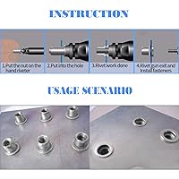 Vista 6 de Glarks Kit surtido de tuercas de remache métricas de cabeza plana M3 M4 M5 M6 M8 M10, 210 Uds