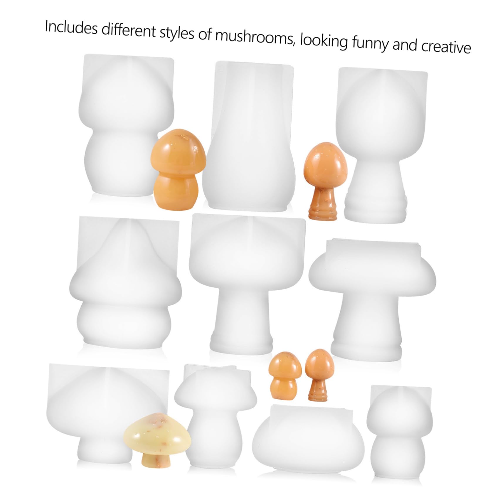 STOBOK 10pezzi Stampi Per Funghi in Silicone Per Resina Epossidica Fai Da Te Stampi Per Artigianato Creativo Per Decorazioni Da Tavolo Uniche