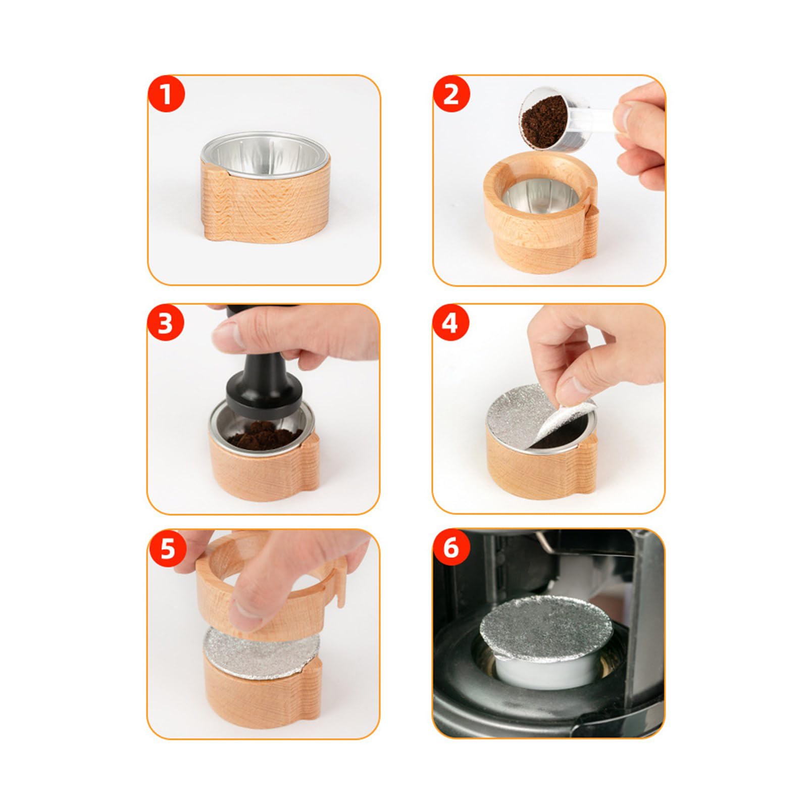 Juego de relleno de cápsulas de café, fácil de usar, accesorio de recarga de herramientas de recarga