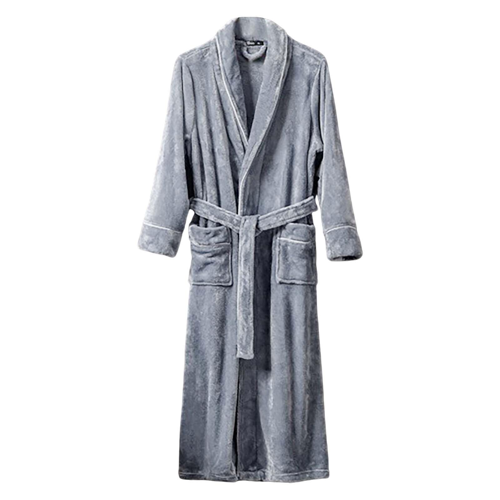 Albornoz para hombre de rizo, bata larga XXL suelta, pijama unisex para parejas, albornoz de vacaciones, albornoz de invierno, albornoz de franela de forro polar, bata cálida