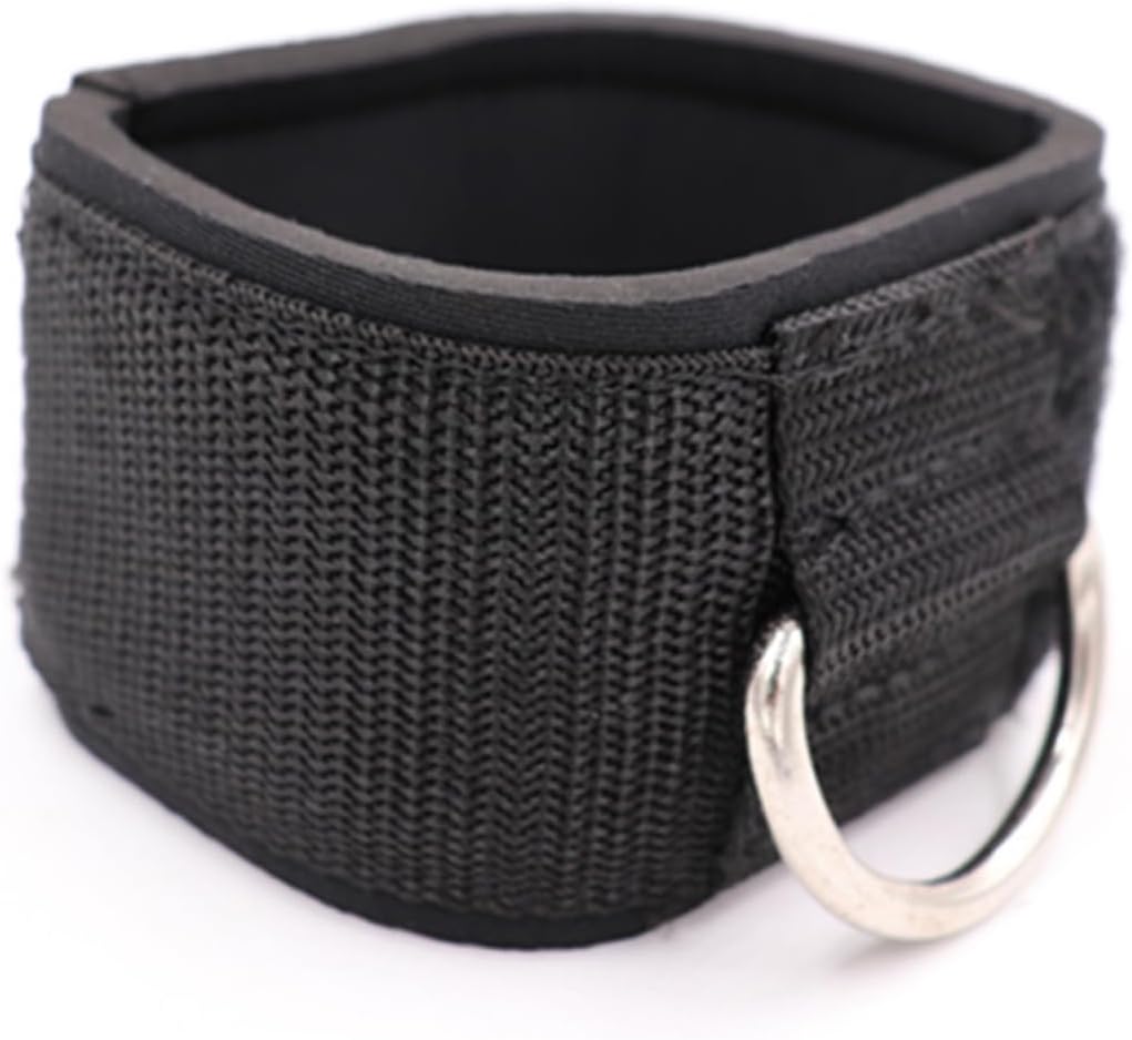1 Pair Ankle Strap Training Kit Durable Cotton Support for Home Gym Workouts Fixed Ankle Protection Belt for Enhanced Leg Stretching Lightweight and Comfortable for Men Women Black
