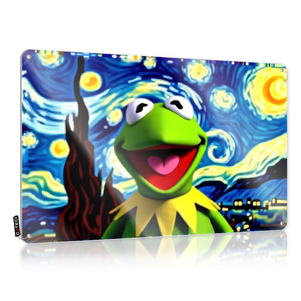 Fzfn Boys Colour Kermit In Starry Night Room Decor Distressed - Posters Haves Vintage Wall Art(30X40cm)
