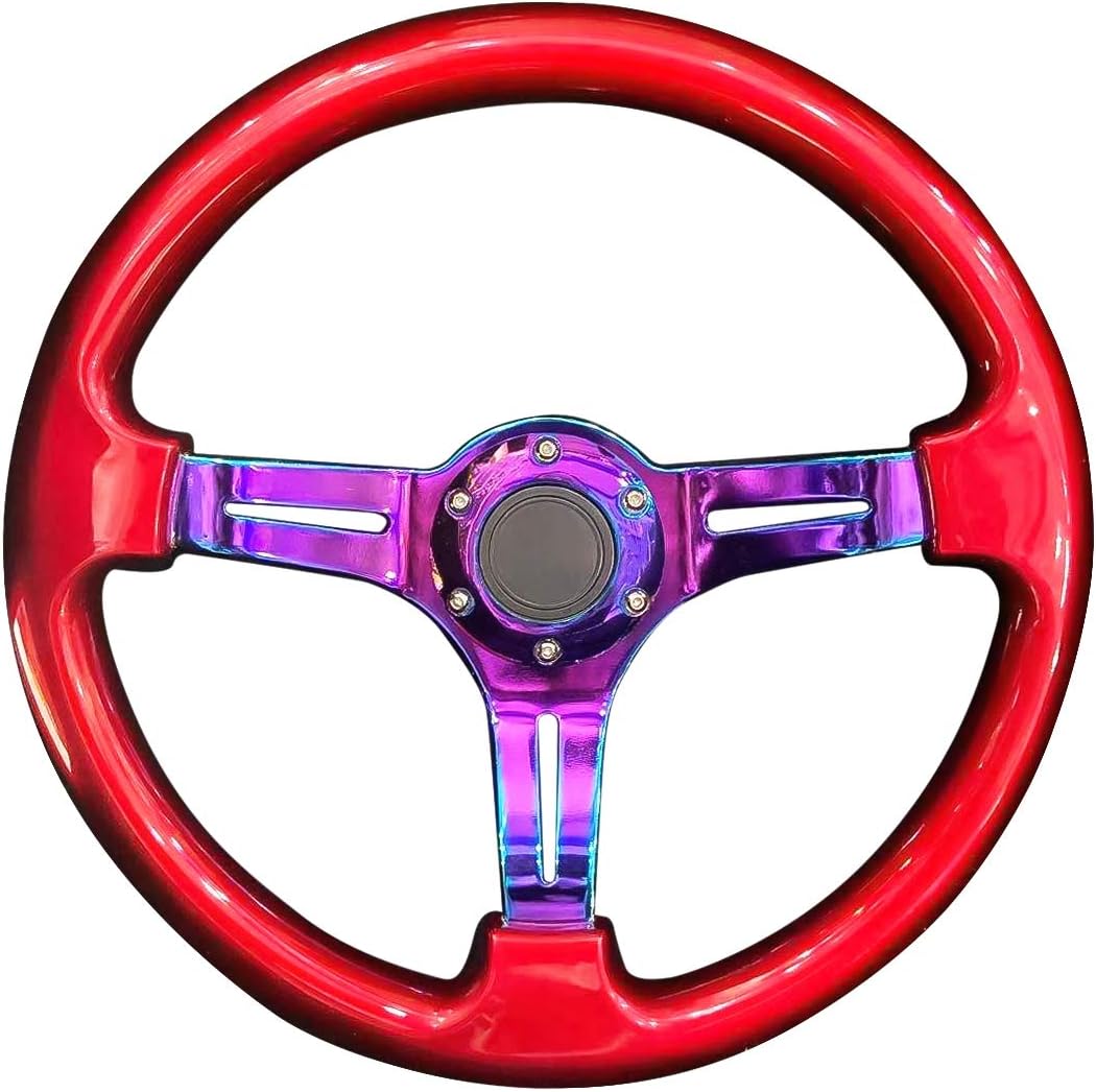 国産正規店 ステアリング アクリル ホーンボタン付き 赤 Xvilb