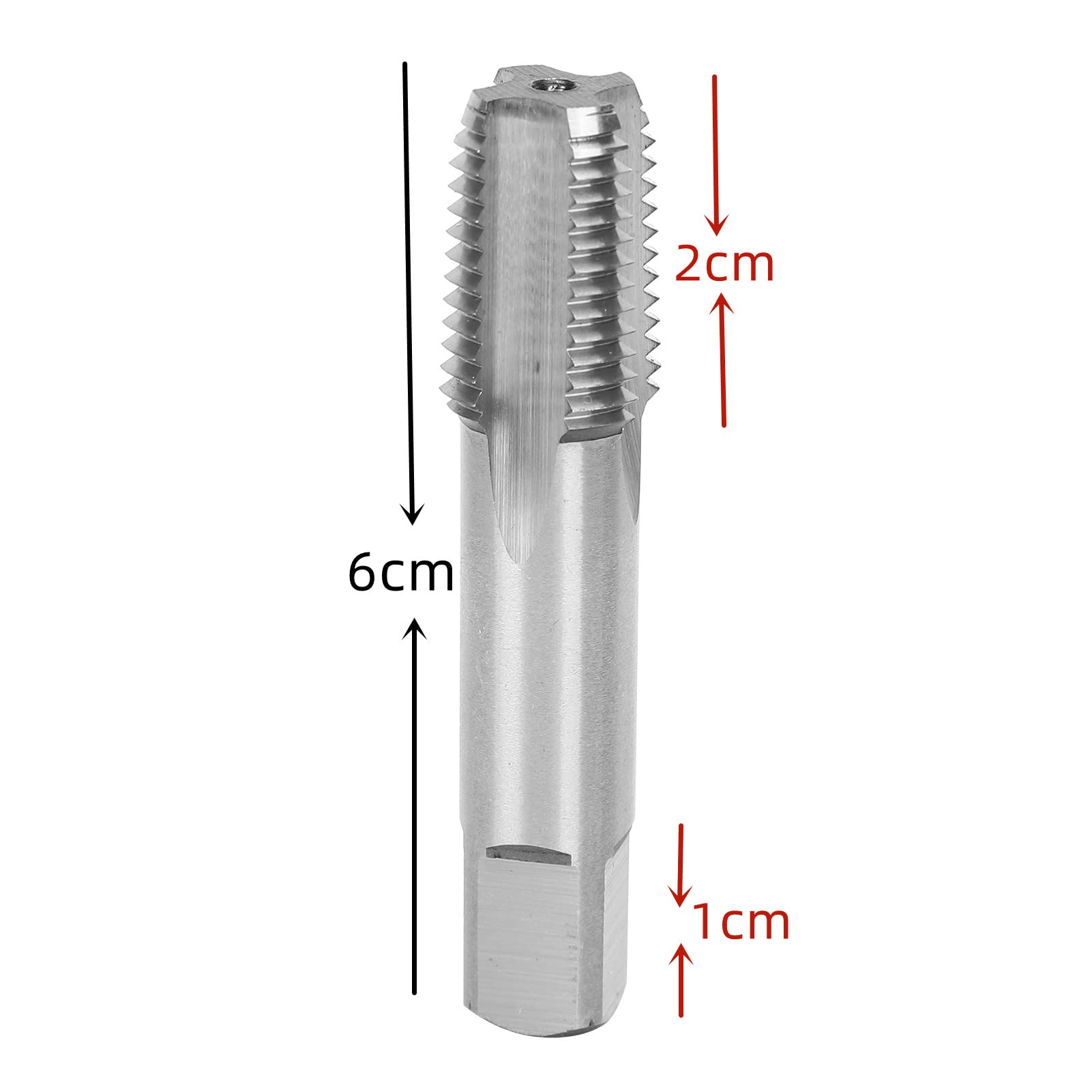 Acciaio ad Alta Velocità Maschio per Filettatura 1/4 Pollice 18 Denti 6 cm per Acciaio Inossidabile