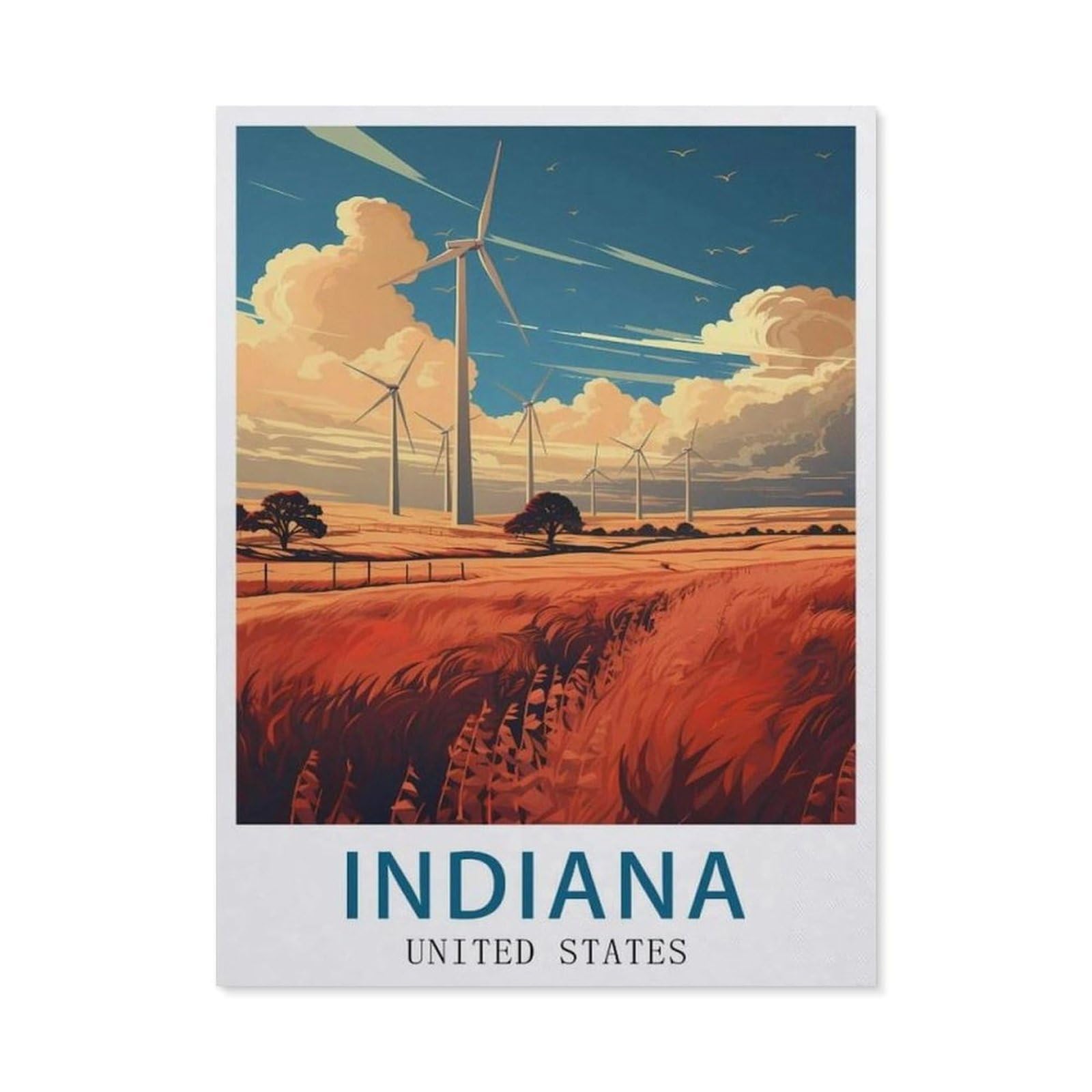 Funny Metal Tin Signs，Indiana United States(15x30cm）