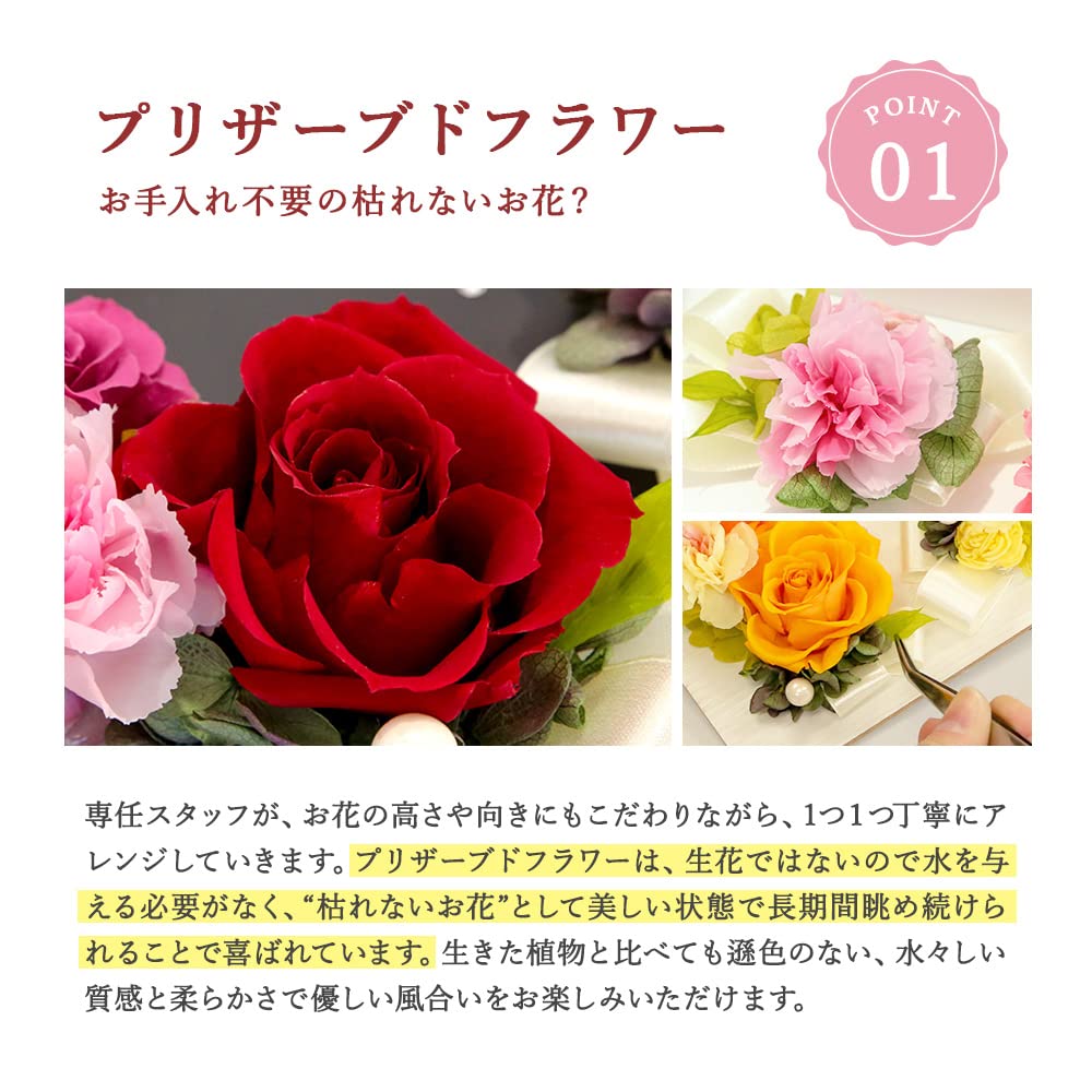 ナチュラ プリザーブドフラワーフォトクロック Arvo オリジナルギフト