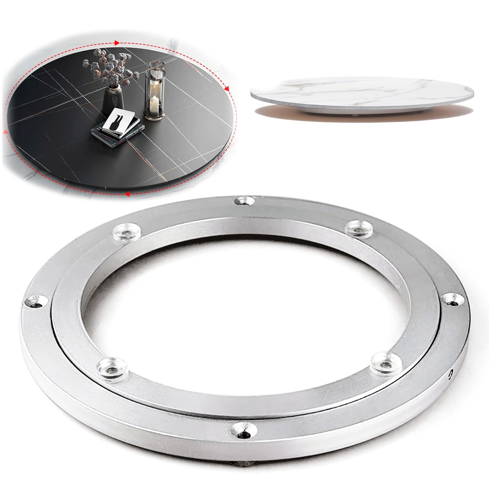 Lazy Susan - Cuscinetto per giradischi resistente, regolabile da 30,5 cm a 81,3 cm, girevole a 360°, per sala da pranzo, base rotante in metallo per una funzionalità e una durata fluide