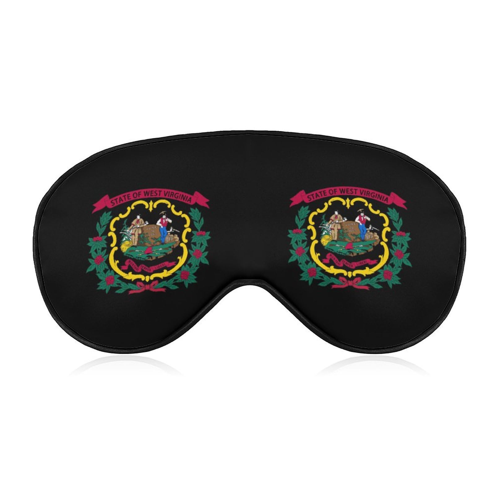 Flag of West Virginia Logo Sleep Mask Eye Shade Cover Adjustable Strap for Travel Lunch Break Women Men