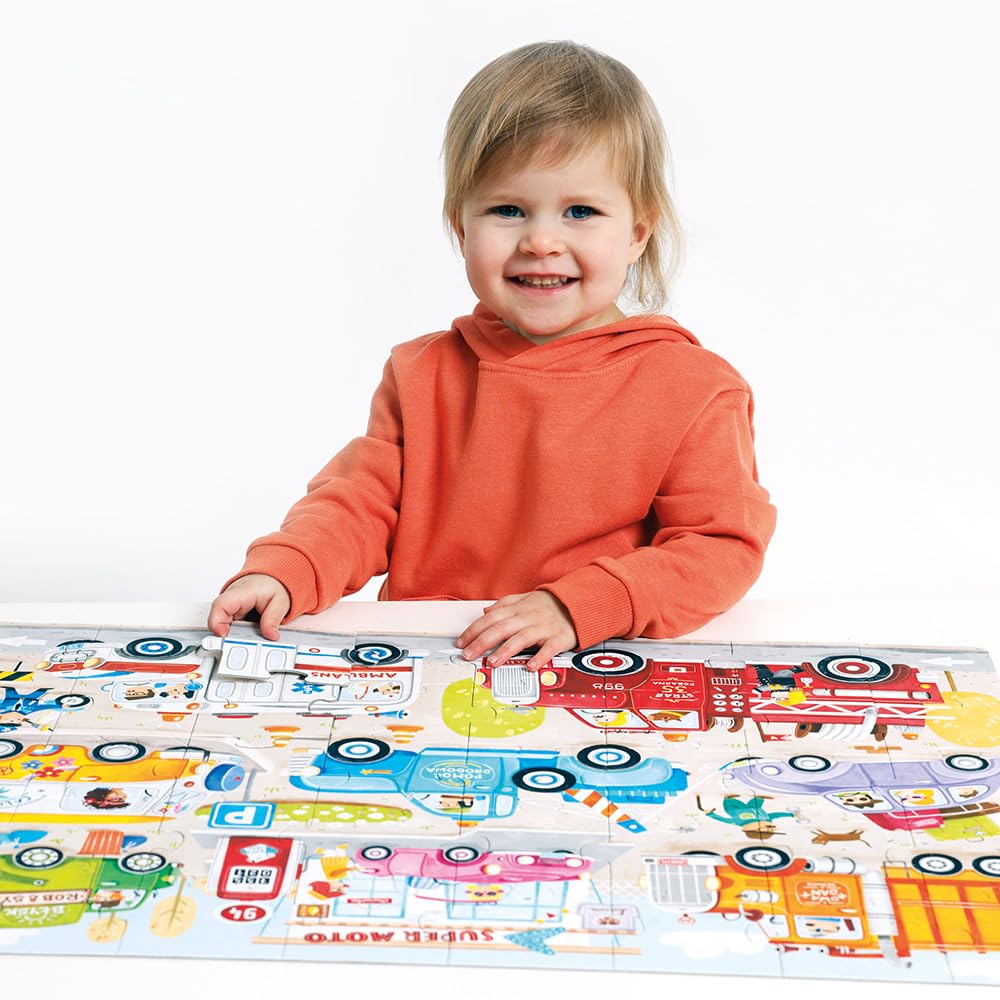 Banana Panda Moto Jumbo Puzzle Cars, Vibrant Colors, 40 pieces, 26.77 x 18.9 inches - Image 4