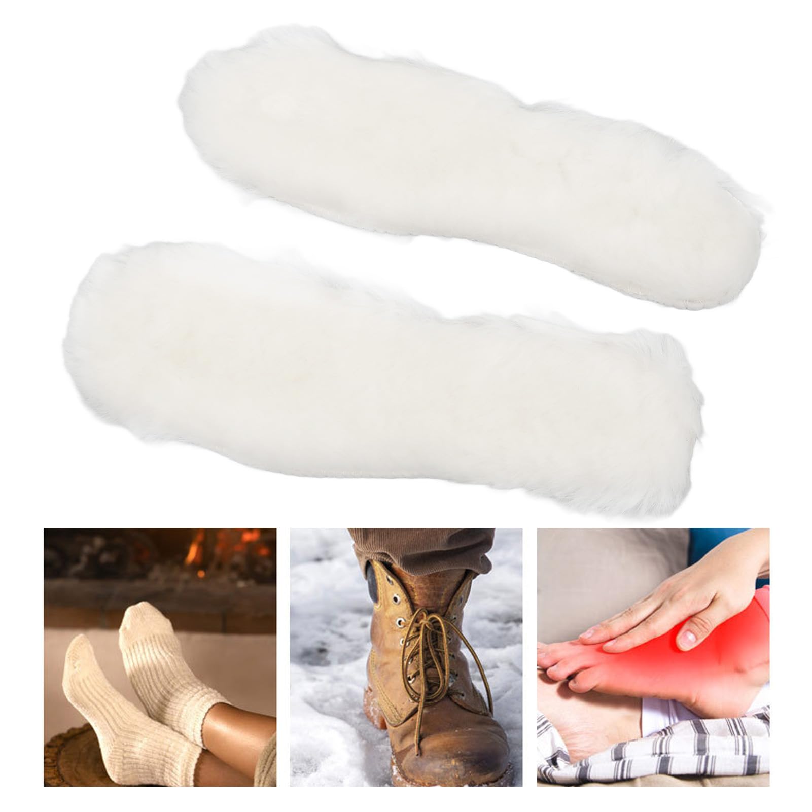 Plantillas Cálidas de Fieltro de Lana, Transpirables, Absorbentes del Sudor, Talla 39, para Invierno, Calzado Informal, Botas de Nieve, Zapatos de Trabajo
