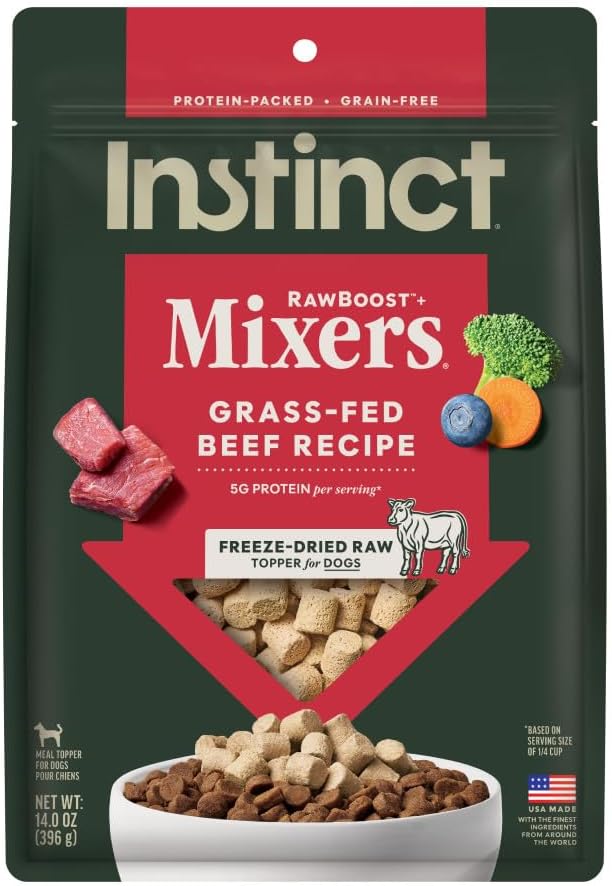Freeze Dried Raw Boost Mixers Grain Free All Natural Beef Recipe Dog Food Topper by Nature's Variety, 14 oz. Bag