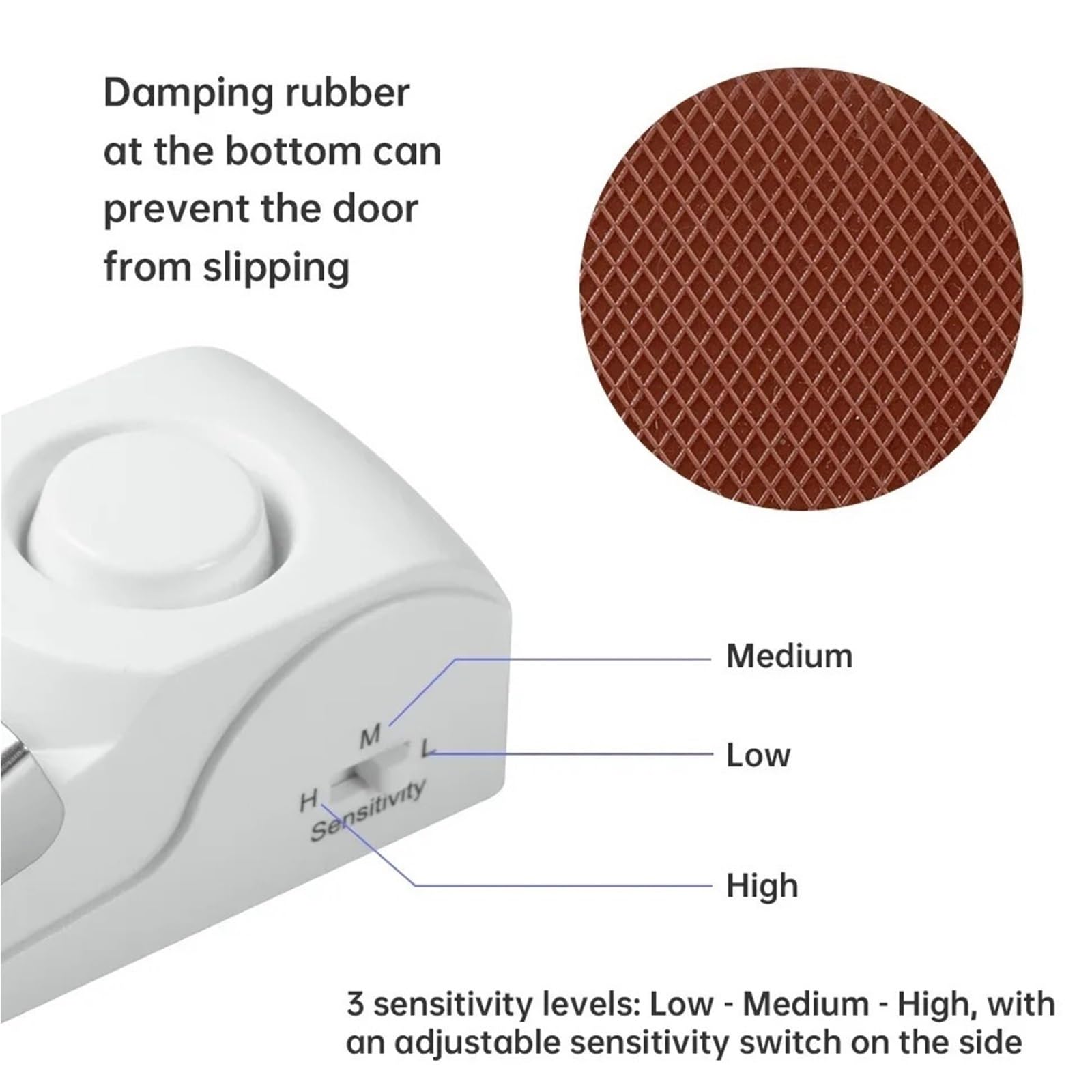 Tope Para Puerta Con Alarma Alarma de tope puerta cuña inalámbrica 120 dB