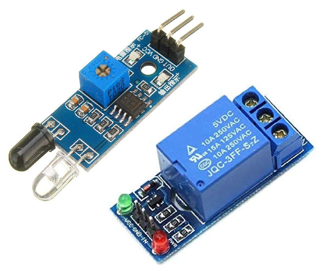 Scriptronics IR Proximity Sensor for Obstacle Sensing With One Channel 5V Relay Module Relay Switch with Isolation High Low Level Trigger