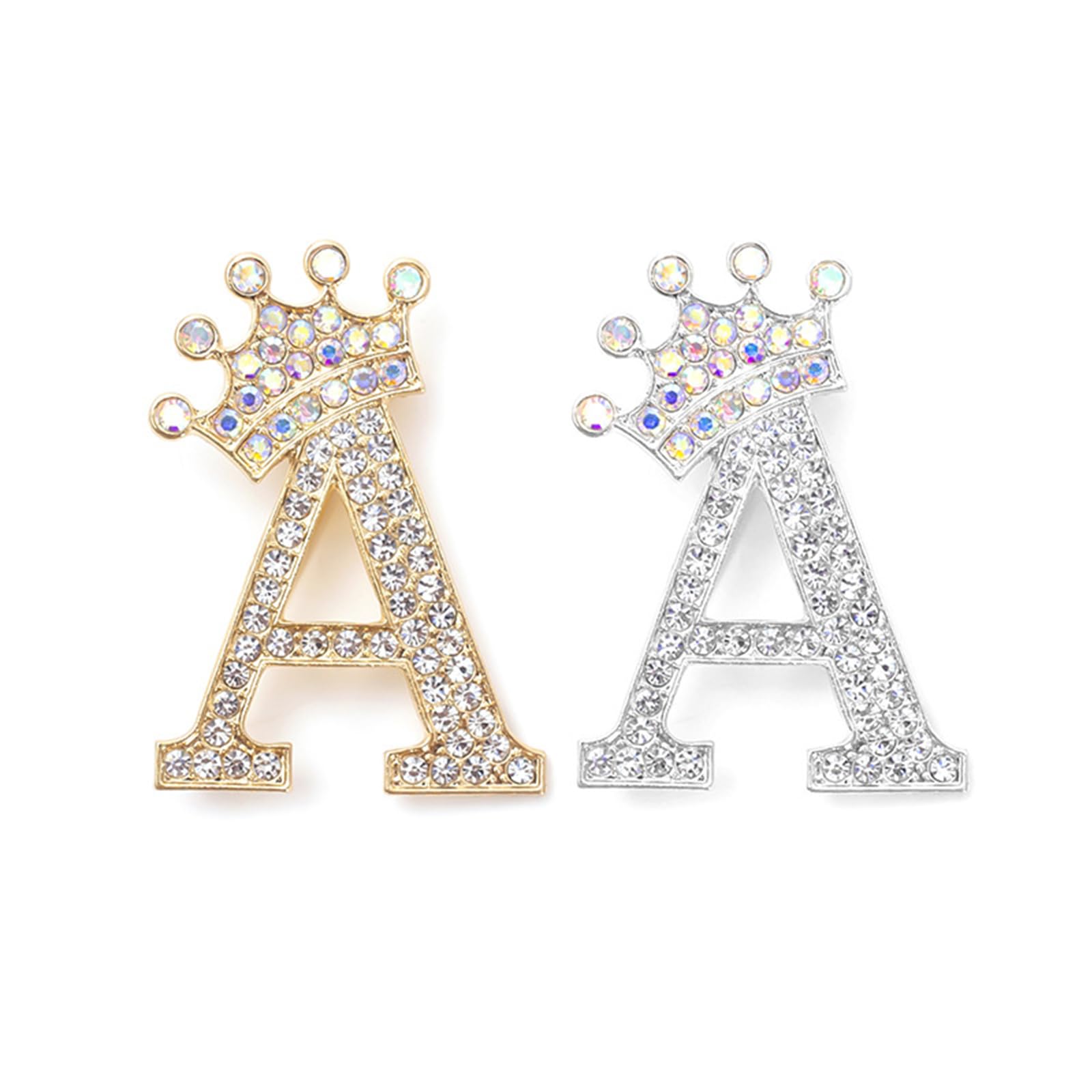 2Pcs Letter Brooches and Pins for Women A-Z Letter Brooch Pins Rhinestone Initial Accessories for Hat Backpacks Personal Custom Jewelry Gifts for Men Women