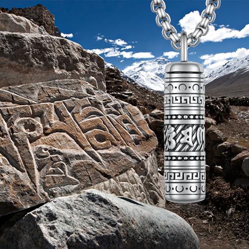 Tibetan Buddhism Meditation Urn Necklace for Ashes 925 Sterling Silver Buddha Ashes Necklace Buddhist Pendant Cremation Memory Jewelry for Men Women4