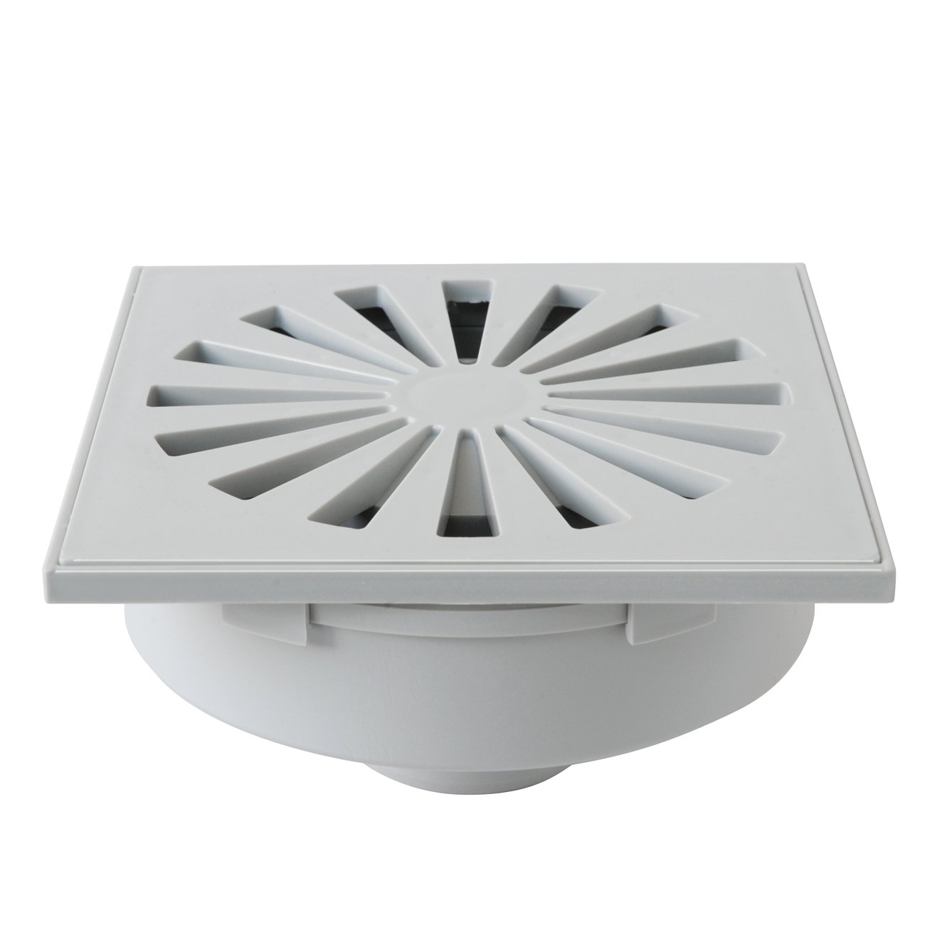 Chiusino Sifonato In ABS 150x150 Mm | Grigio | Scarico Verticale 40 Mm | Altezza Regolabile 75-85 Mm