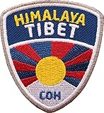 2 x Tibet Himalaya Patch 55 x 60 mm gestickt / Aufnäher Aufbügler Wappen Patches für Rucksack, Kleidung / tibetisch Tibeter Lhasa Everest Gebirge Reiseführer