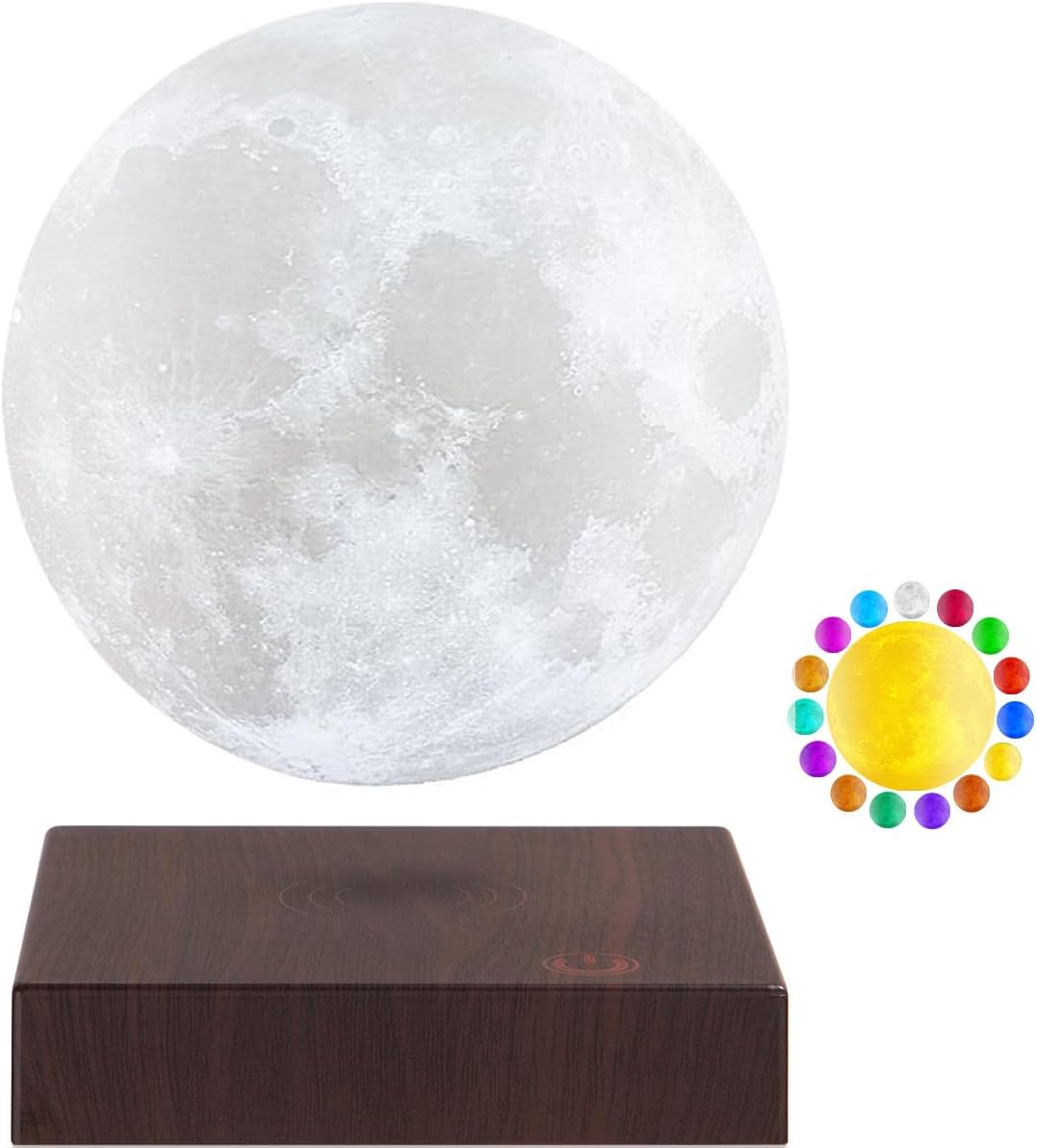 VGAzer Moon Lamp 3D Printing Magnetic Levitating Moon Light Floating Rotating Moon Lamps for Home,Office Decor,Holiday-6 Inch,16 Colors Modes