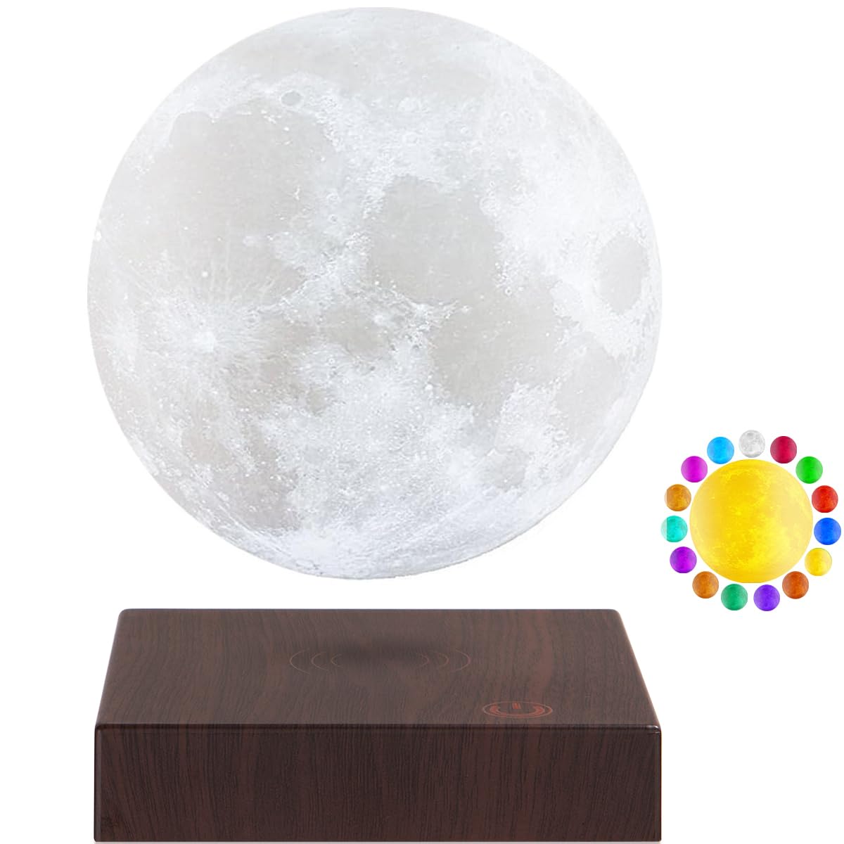 Moon Lamp 3D Printing Magnetic Levitating Moon Light Lamps for Home,Office Decor,Holiday-6 Inch,16 Colors Modes