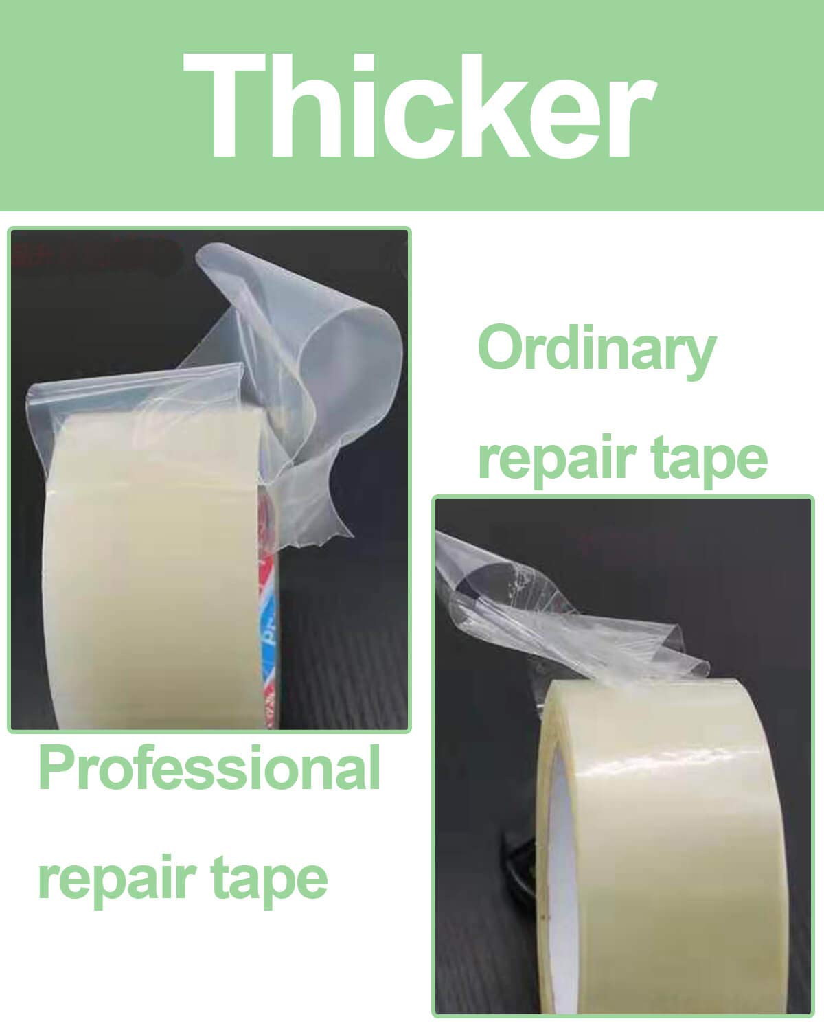vensovo Greenhouse Covering Plastic Repair Tape - Heavy Duty Garden Green House Sheeting, Plastic Polyethylene Film Repair Tape (6"×164')