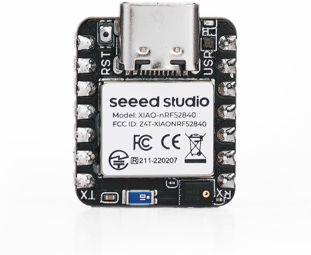 Seeed Studio XIAO nRF52840 Sense (Pre-Soldered) top view with reset button highlighted