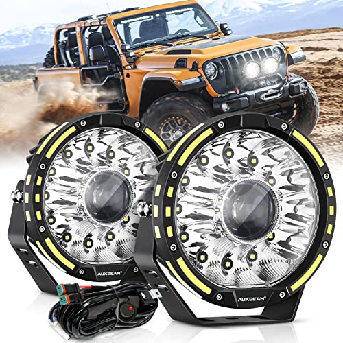 Auxbeam 360-PRO Series 7 Inch Round LED Offroad Lights, 230W 33332LM Driving Automotive Light Bar Projector Spotlight, Spot Flood Combo Auxiliary LED Pods Off-Road Lighting 7" (ZD000674)