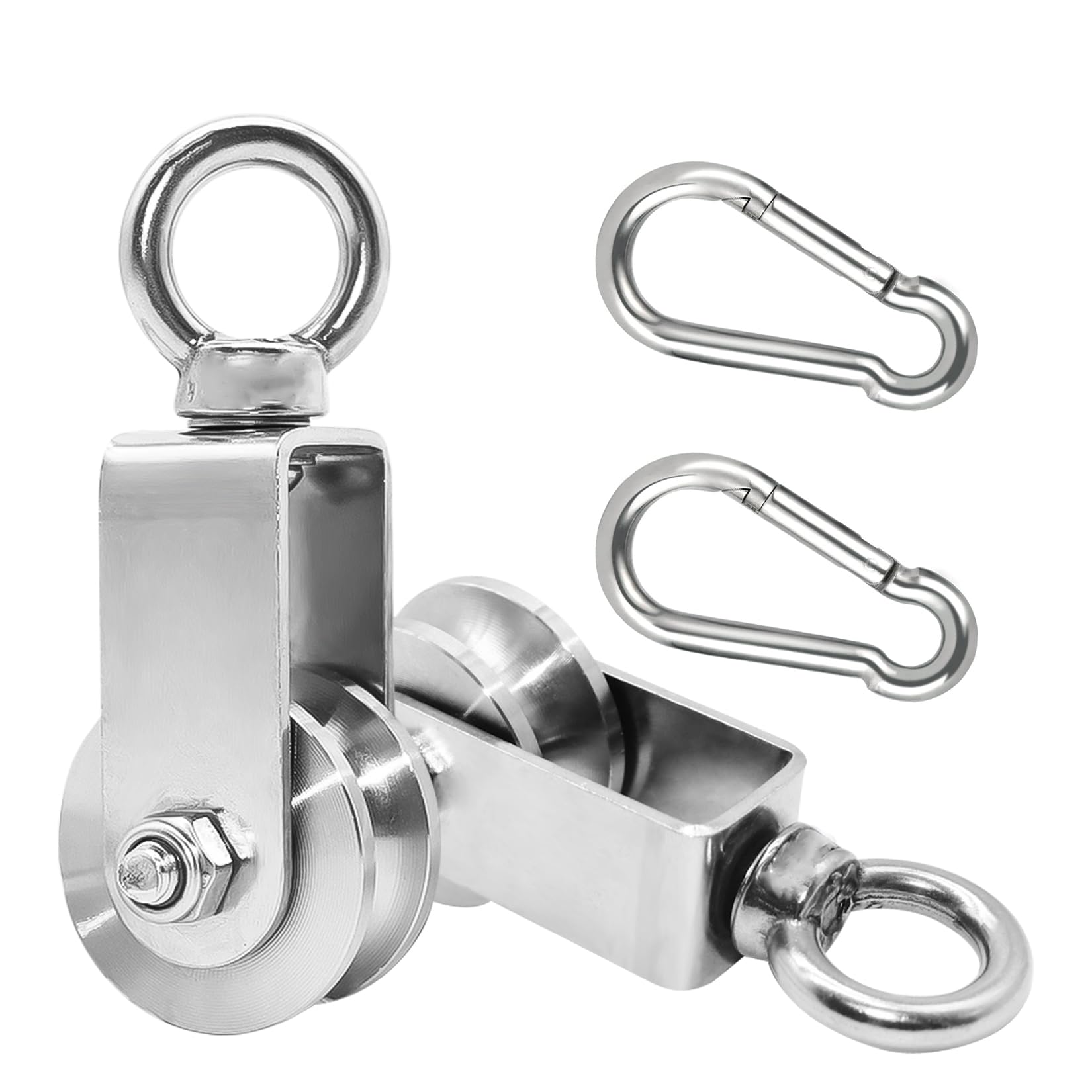 2 pièces Poulie de Levage, Poulie de Levage pour Cable Acier 16 mm Maximum, Poulie Musculation, Portantes 500 kg (48mm)