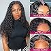 Eooma HD Transparent Lace Front Wigs Human Hair with Baby Hair 180% Density 18 Inch Brazilian Curly Lace Closure Human Hair Wigs for Black Women Natural Black Color
