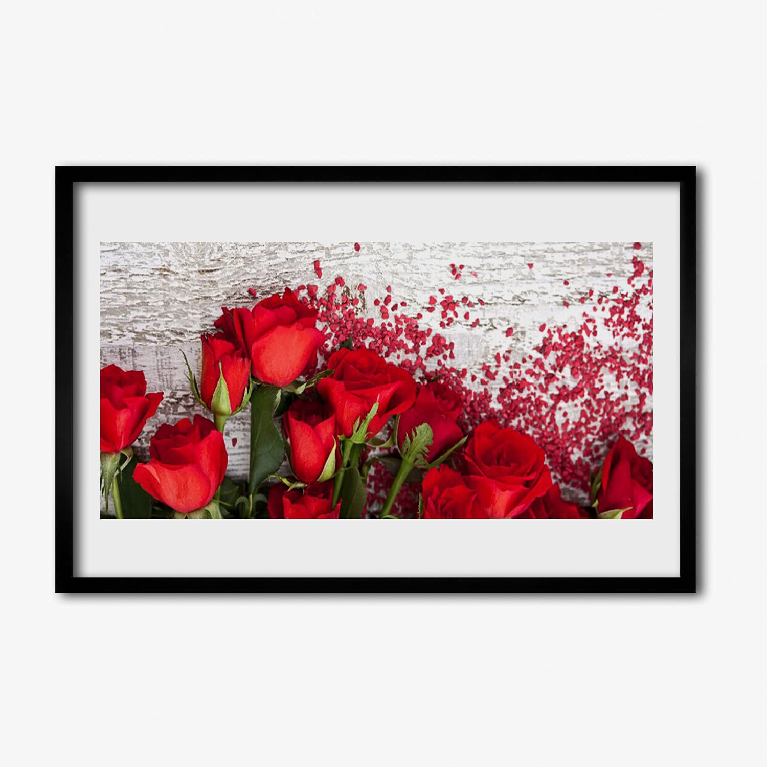 Affiche encadrée de roses 60x40 cm pour habiller un mur vide