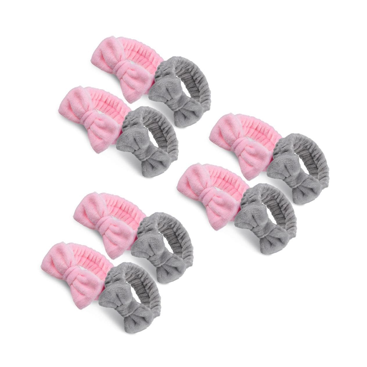 FRCOLOR 12pezzi Fasce Per Spa Headband Elastiche Per Makeup e Fasce Per Trattamenti Adatte Sport Grigie