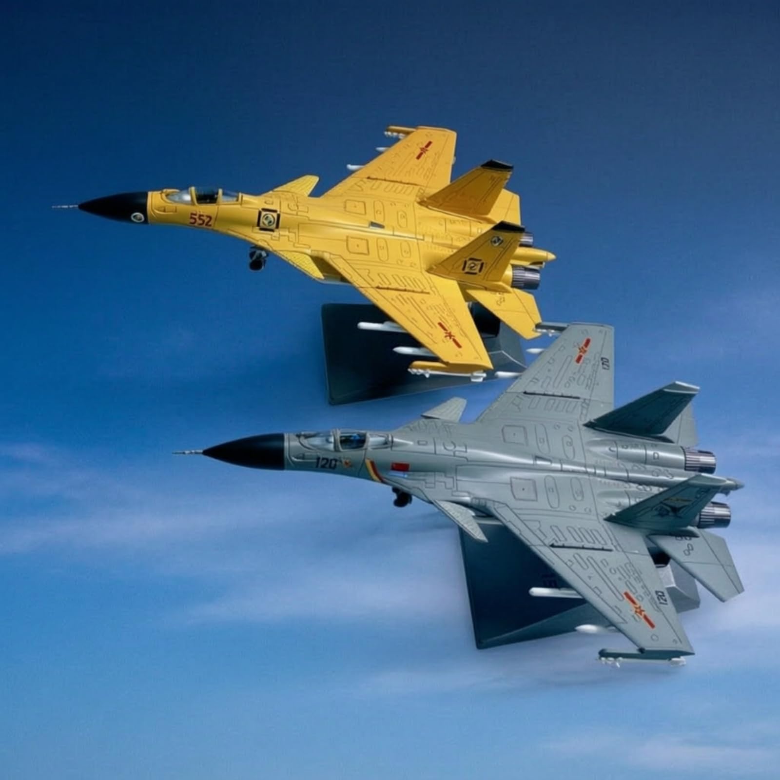 Riproduzione di Caccia J-15 da Collezione Modellino di Caccia Modellino Aereo per Vetrina, Giallo